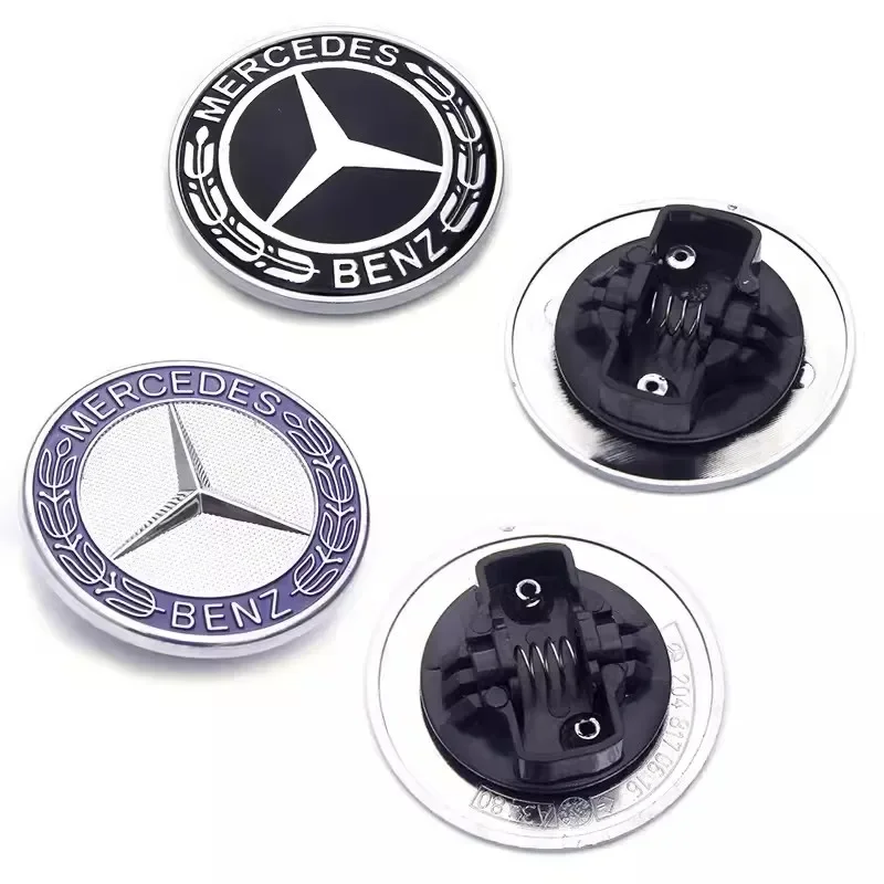 Car Engine Logo Metal Flat Hood Emblem Front Badge Accessories For Mercedes Benz AMG W204 W205 W203 W211 W212 W213 W201 W210