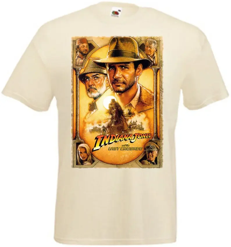 Camiseta con póster de película INDIANA JONES AND THE LAST CRUSADE v.2, natural, todas las tallas
