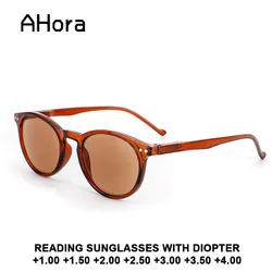 Ahora Reading Sunglasses With Diopter For Men Women 2022 Gray/Tea UV400 Lens Presbyopia Eyeglasses +1.0 1.5 2.0 2.5 3.0 3.5 4.0