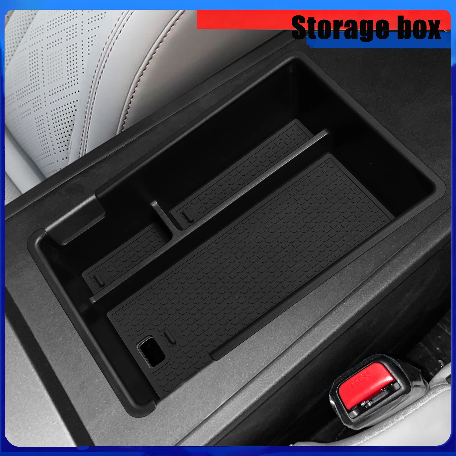 Center Console Armrest Storage Box ABS Tray Tidying Accessories Black For BYD Yuan UP Atto 2 2025-2026 Button Control Version