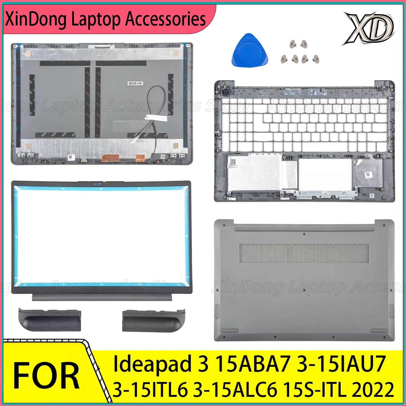 

Чехол для ноутбука Ideapad 3 15ABA7 3-15IAU7 3-15ITL6 3-15ALC6 2022, задняя часть ЖК-дисплея/рамка/подставка для рук/нижняя часть/замена петли