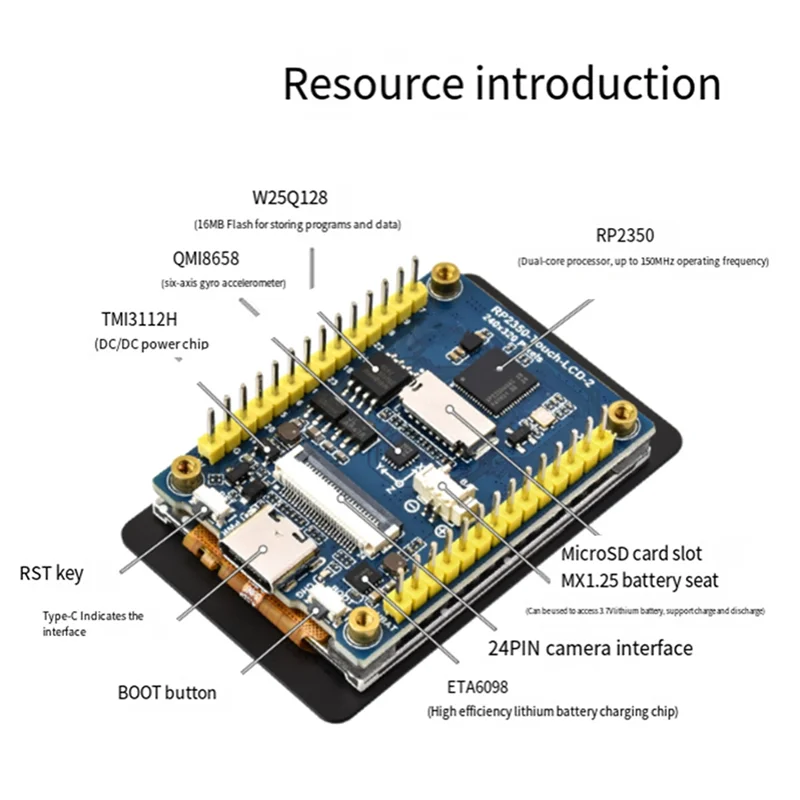 

RP2350 2-Inch LCD Development Board Capacitive Touch Display 240X 320 Pixels IPS Panel With Display-ABIU