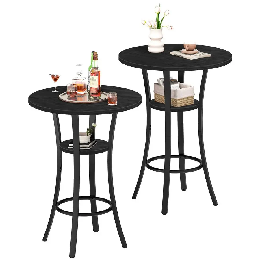 

Барный стол, набор из 2 небольших кухонных обеденных столов, 2-уровневый обеденный стол с высоким усилителем, для бистро, паба, кухни, Livin