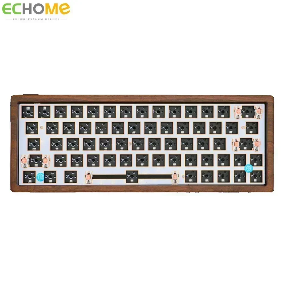 Walnut Mechanical Keyboard Kit 64/61/68 Wireless Tri-mode Bluetooth Hot-swap RGB Gasket Customized Wooden Gaming Keyboard Gifts