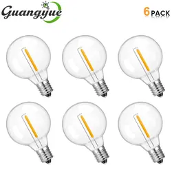 Shatterproof G40 Globe Bulb E12 220V 110V LED Replacement Light Lamp 2200K 1W Bulbs for Indoor Outdoor String Light Party Patio