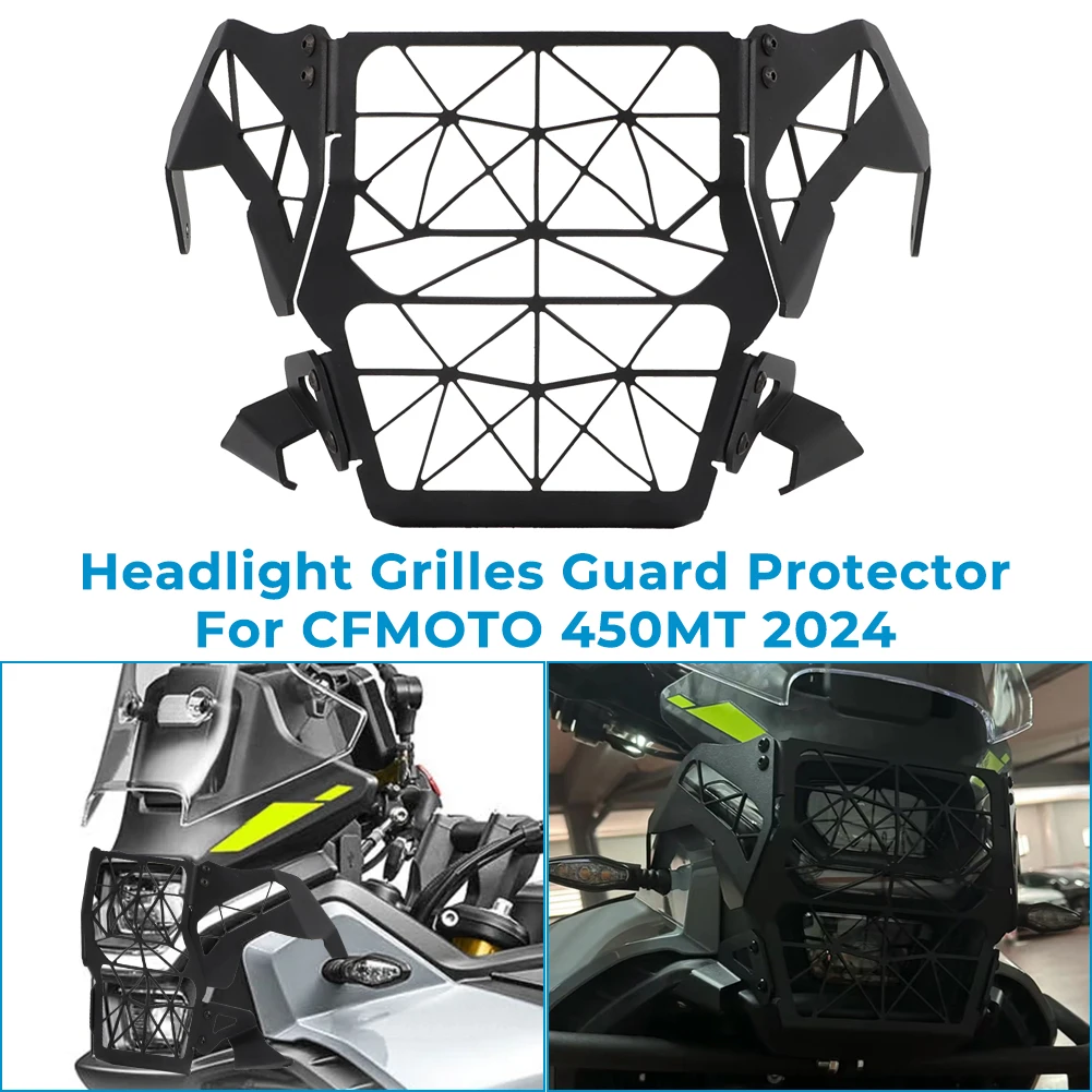 

Motorcycle Headlight Grilles Guard Protector For CFMOTO 450MT CF MOTO 450 MT MT450 2024 Headlamp Front Light Cover Protection