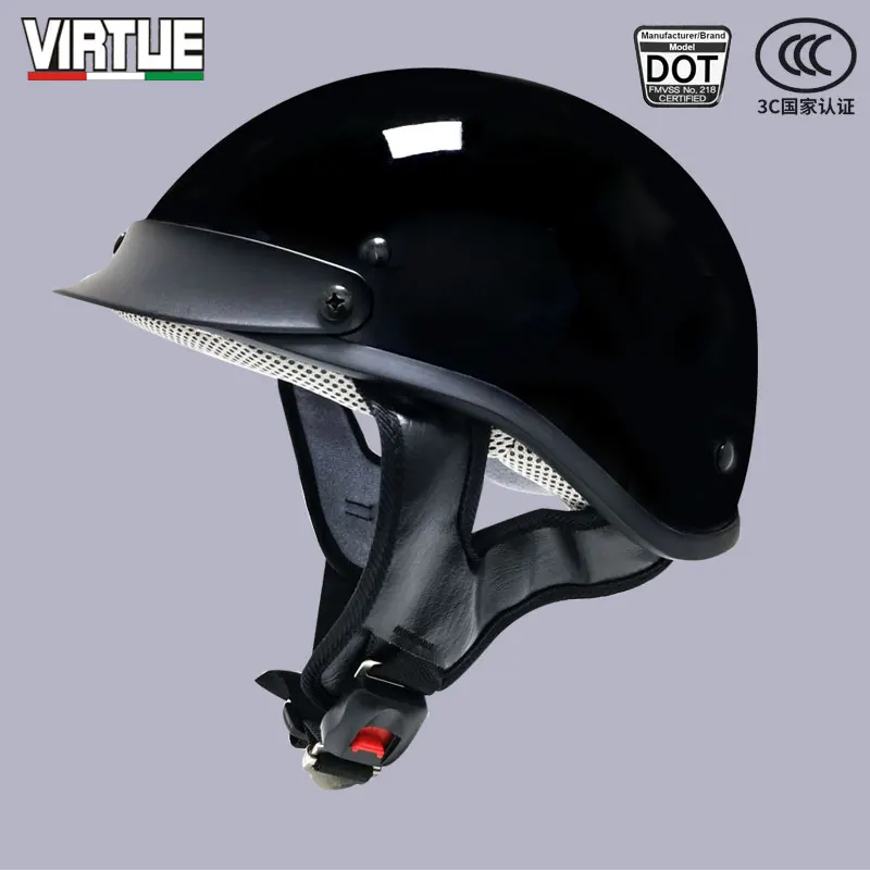 

Virtue Half Helmet for Motorcycles DOT Certificate Retro Personality Summer Fashion Open Face Cascos Para Motos