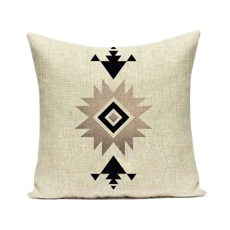 VIKAMA Bohemian Aztec Cushion Cover Geometric Pattern Seat Cushion Cover Suitable for Sofa, Living Room, and Bedroom Decor