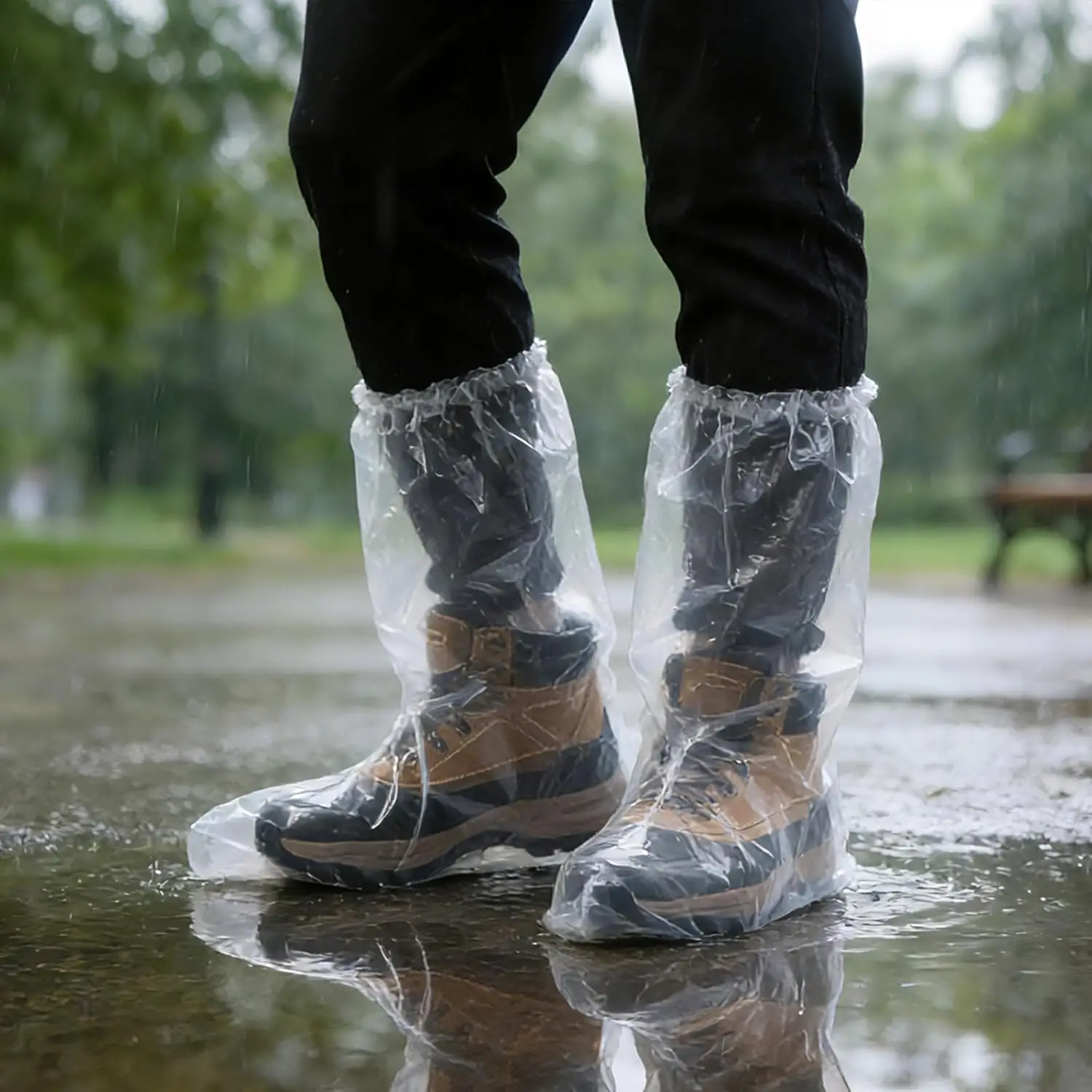 

Disposable Shoe Covers for Rain, Non-Slip Thickened PE Boot Covers for Men and Women