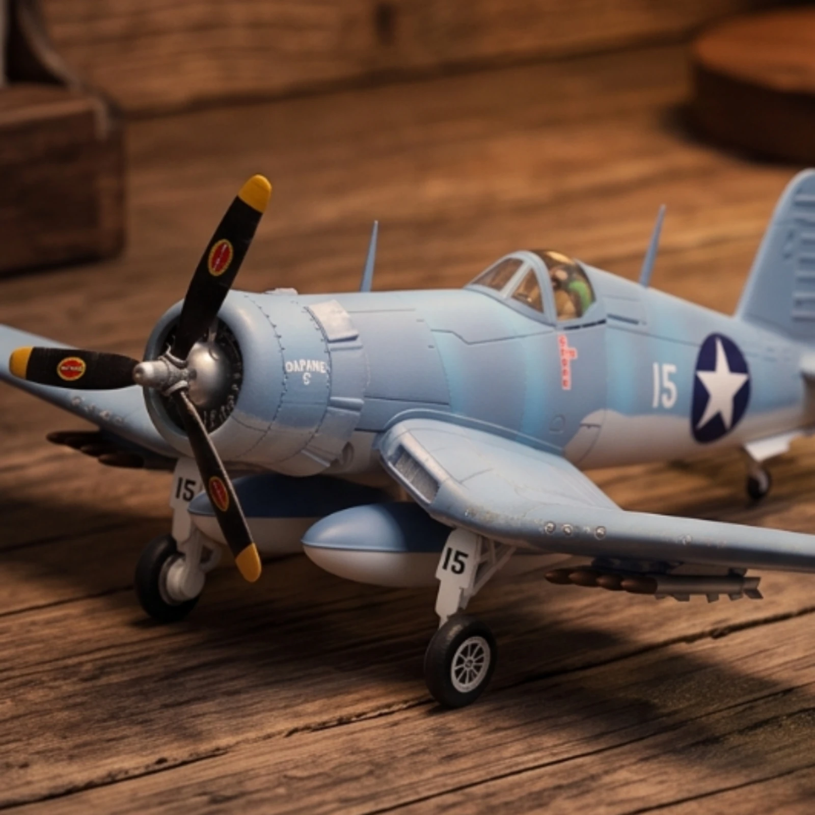 F-4U Corsair Fighter Model 1:72 Scale F-4U Corsair Model Aircraft World War II WWII for Aviation Enthusiasts, Shelf Decoration
