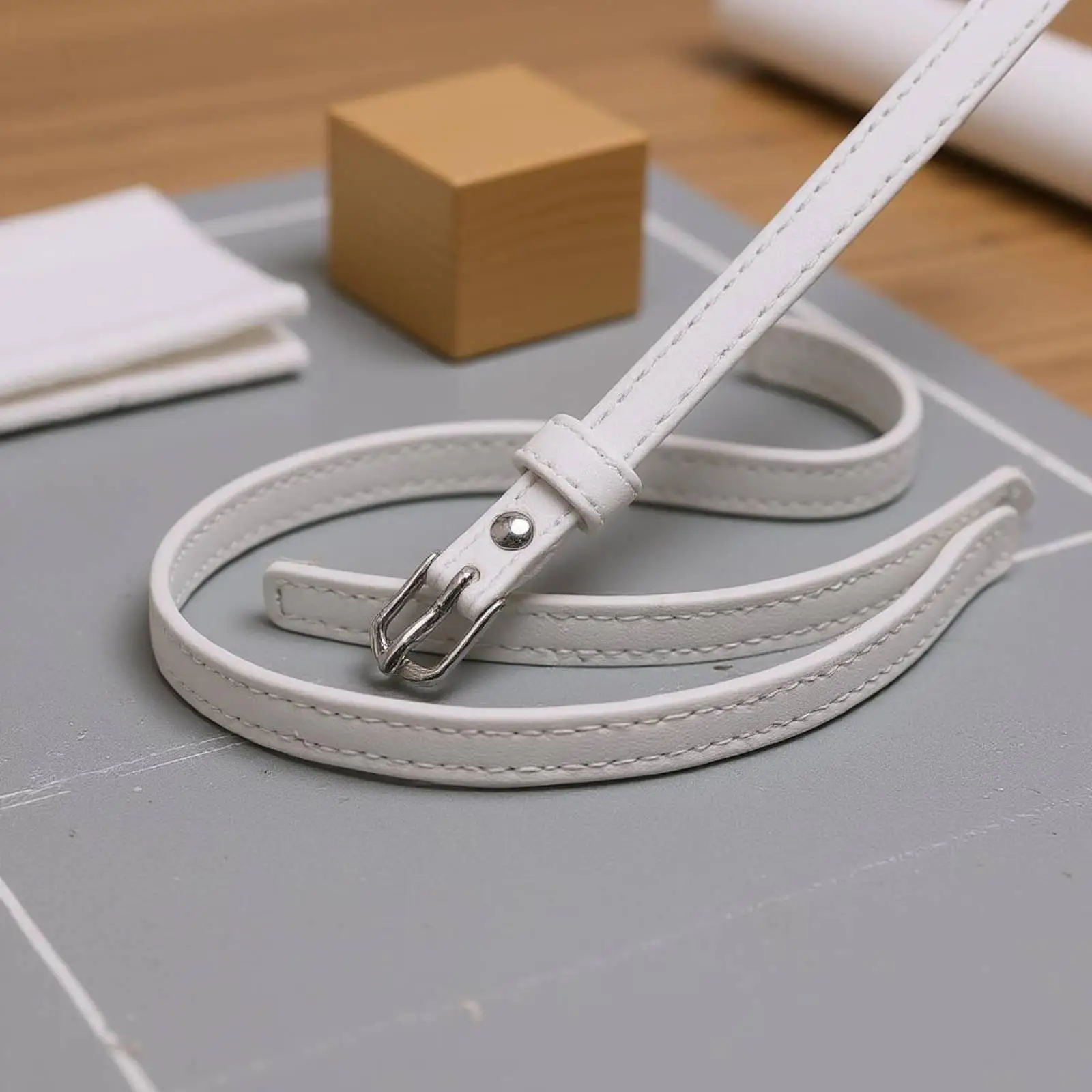 1/6 Scale Action Figure Belt Stitched Border Miniature Waist Belt Punched Holes