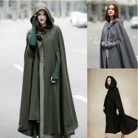 

Women's Autumn and Winter Cloak - Extended Trench Coat in Harajuku Style Winter Cloak Plus Size Thick Coat