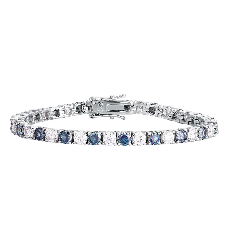 Tezzc Weißes und Regenbogenfar – Moissanite Tennis Bracelet 925 Sterling Bewertung und Preis