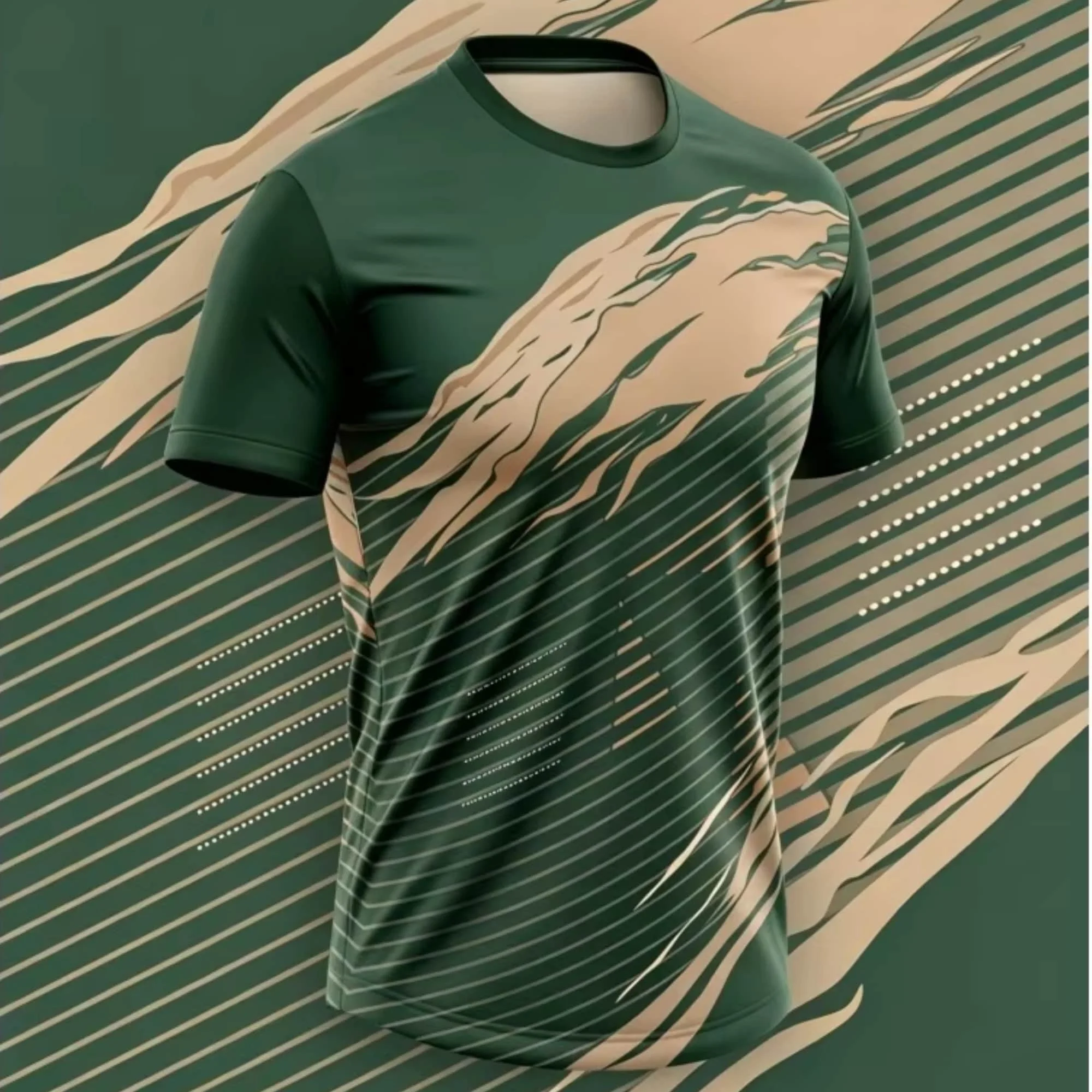 Einfaches Modisches 3D-Druck Fitness T-Shirt Herren Outdoor Lauf-Tee Badminton Sport Herren T-Shirt Lässiges Oberteil – Detail 5