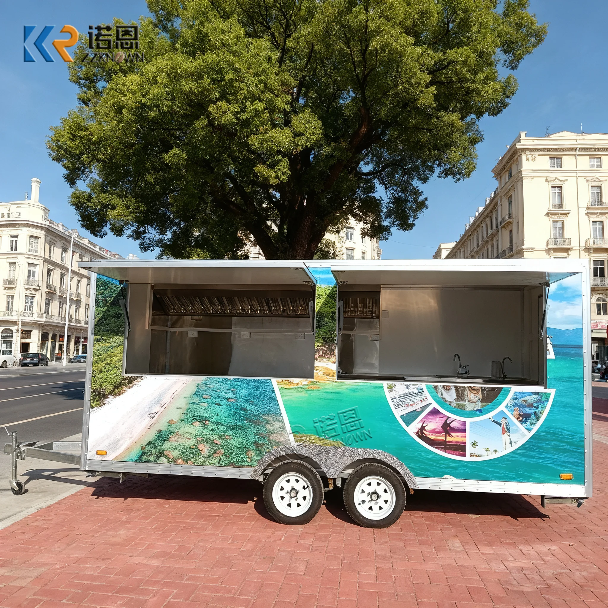 

Food Vans Mobile Bar Coffee Shop Cart Custom Color Cotton Candy Truck Food Trailer Ice Cream Street Foodtruck with Full Kitchen