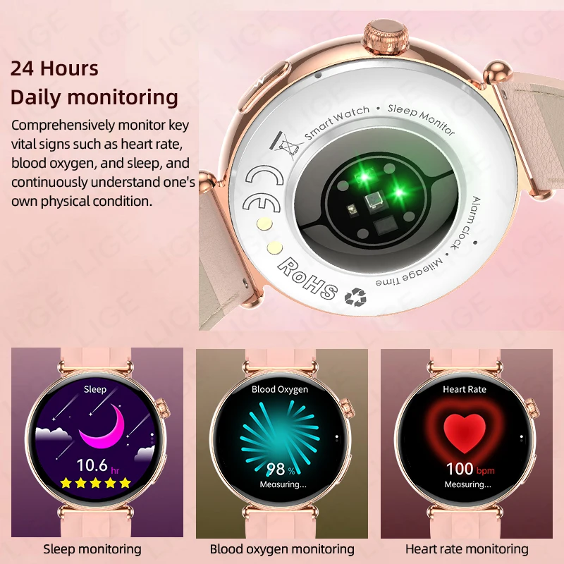 LIGE New ECG+PPG Smart Watch Mood And Fatigue Health Monitor AI intelligent Question Answer Waterproof Bluetooth Call Smartwatch