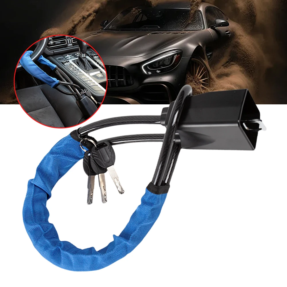 Car Steering Wheel Lock With Seat Belt Buckles Sturdy Lock Theft Prevention Anti Device Lock For Truck SUV Van RV Universal