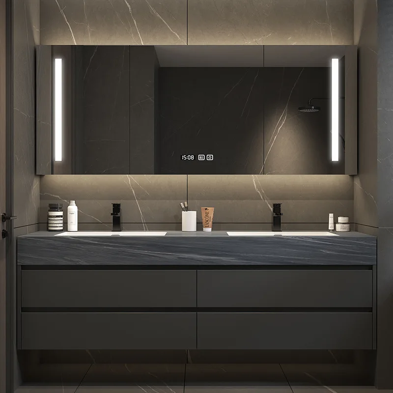 

High-end modern luxury bathroom sink vanity wall-mounted bathroom furniture cabinets made in China bedroom
