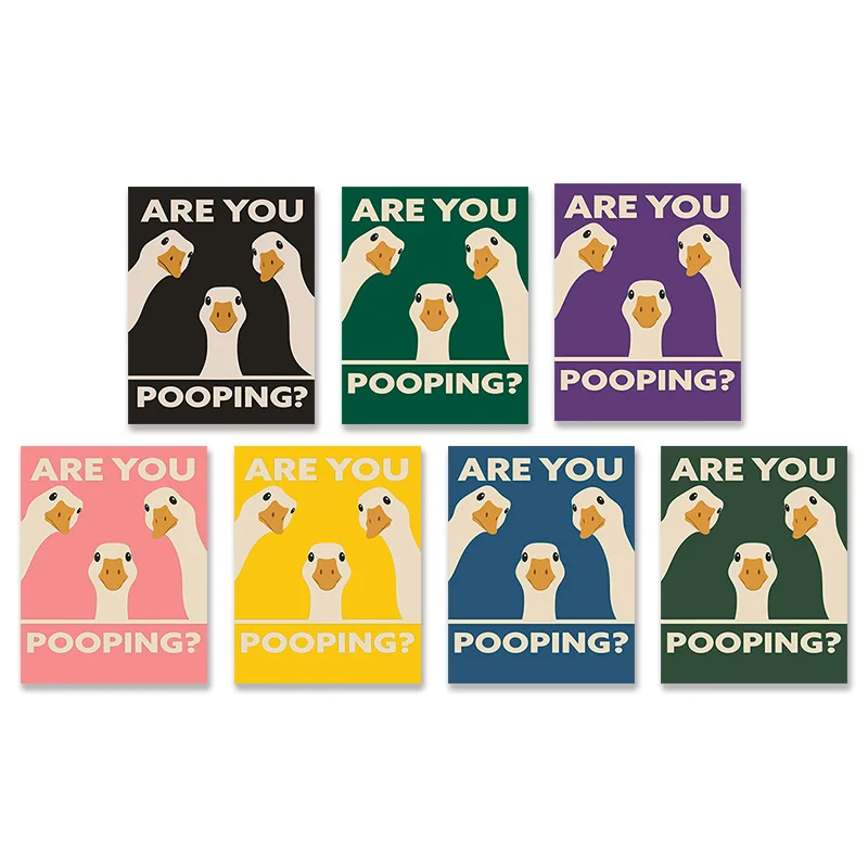 

Funny Goose Bathroom Sign "Are You Pooping"Animal-Themed Bathroom Decor Posters Humorous Toilet Decorative painting
