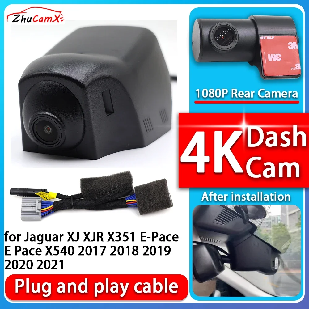 

4K 2160P Plug and Play DVR Dash Cam Video Night Vision for Jaguar XJ XJR X351 E-Pace E Pace X540 2017 2018 2019 2020 2021