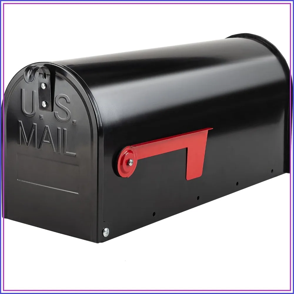 

BlissBoard Mailboxes for Outside, Galvanized Steel Medium Black Metal Mailbox, 20 x 8.7 x 6.7 Inches