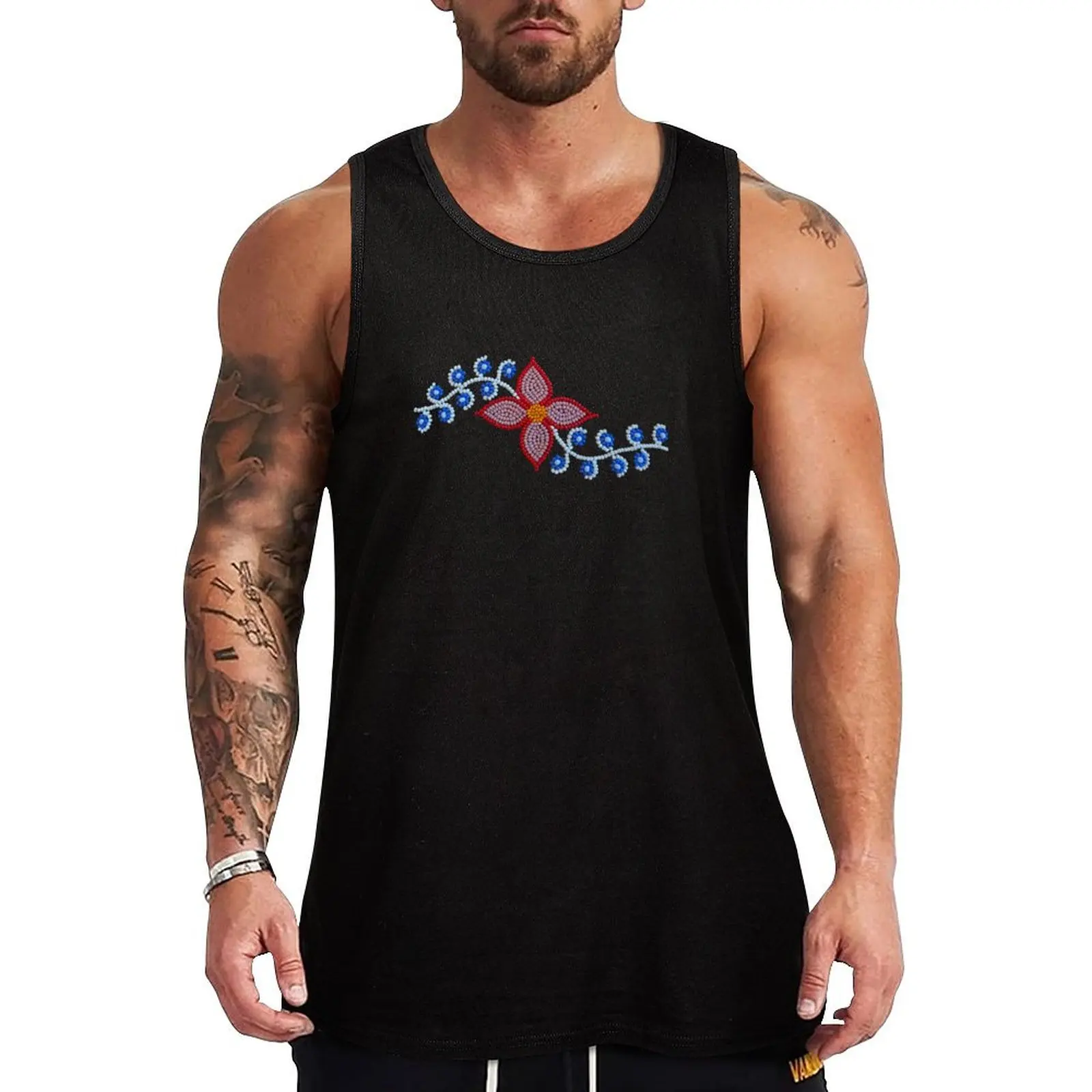 Beaded Flower and Blueberries Tank Top sleeveless vest men summer clothes men 2025 Vest for boy