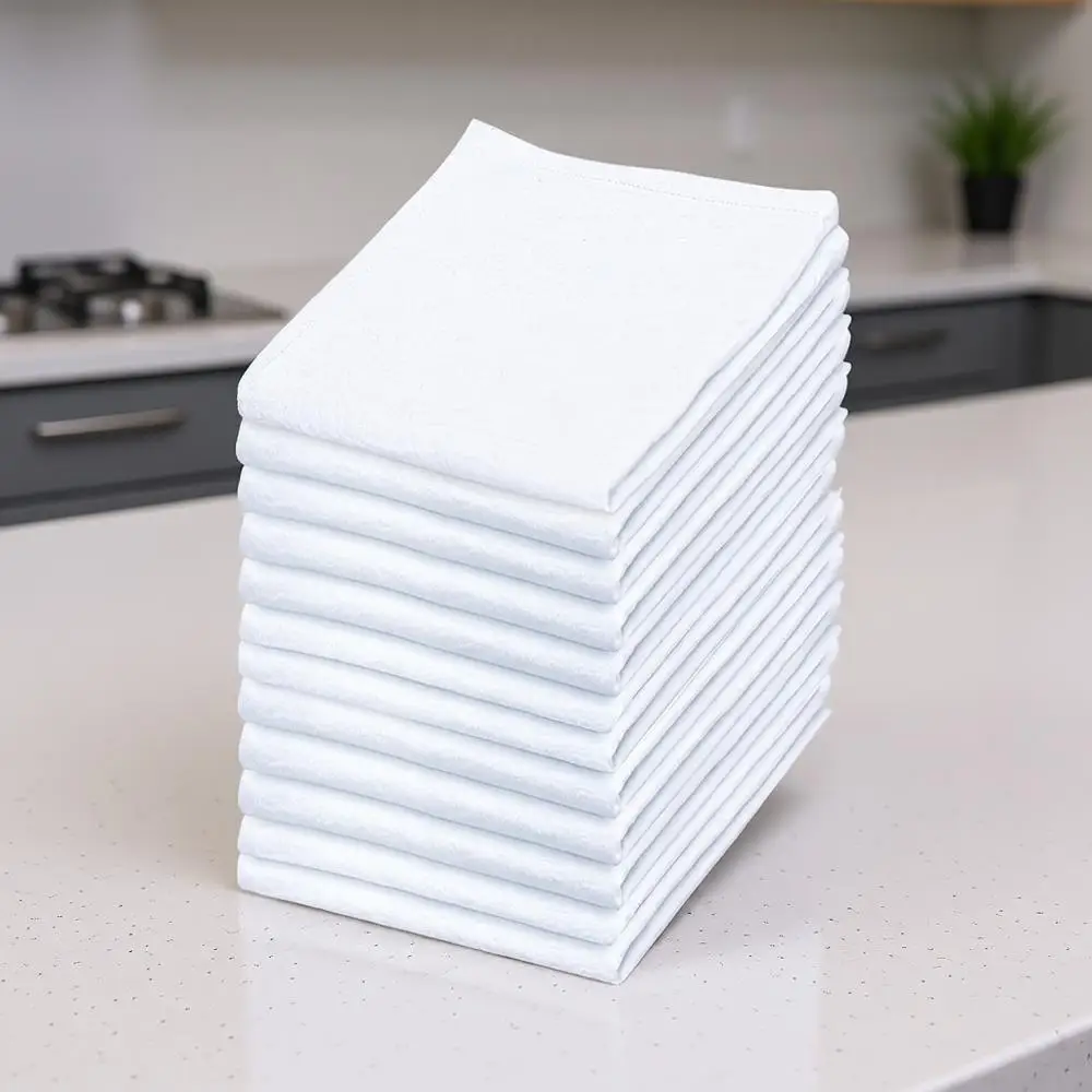 

12 Pack 18x28 White Kitchen Dish Towels - Thick, Absorbent, Quick Drying Linen