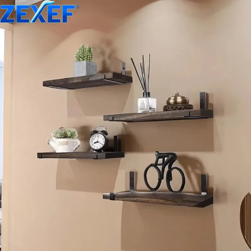 zexef-4pcs-wall-mounted-wood-shelves-rustic-style-floating-book-shelf-decorative-wall-shelves-multipurpose-for-home-storage