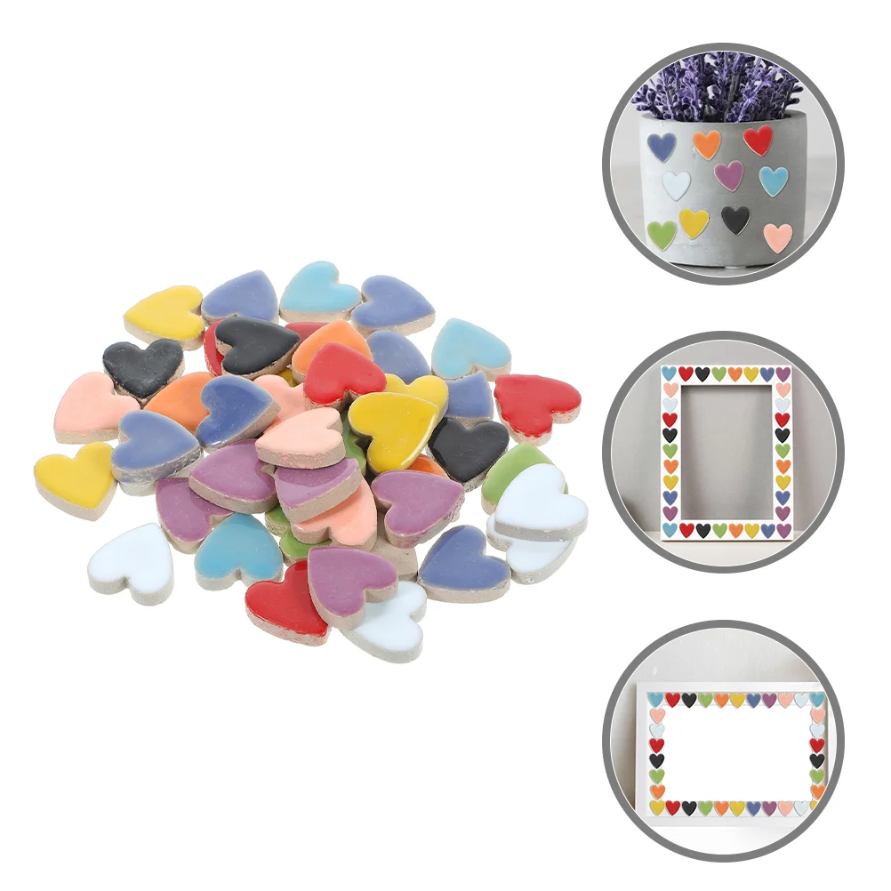 

1000 G Ceramic Mosaic Tiles for DIY Crafts Gallery Glass Ceramics Cute Patch Heart Child