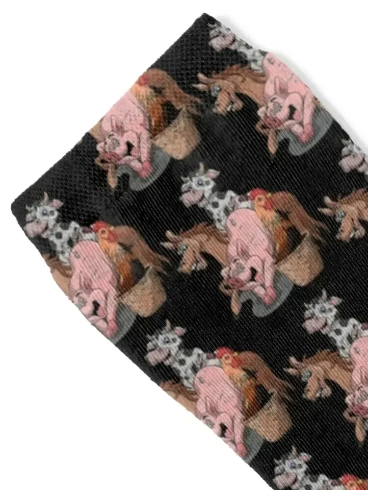 Farmer T-ShirtFarm Animal Pig Cow Donkey Rooster Farmer Socks christmas stocking Sports shoes Socks Ladies Men's