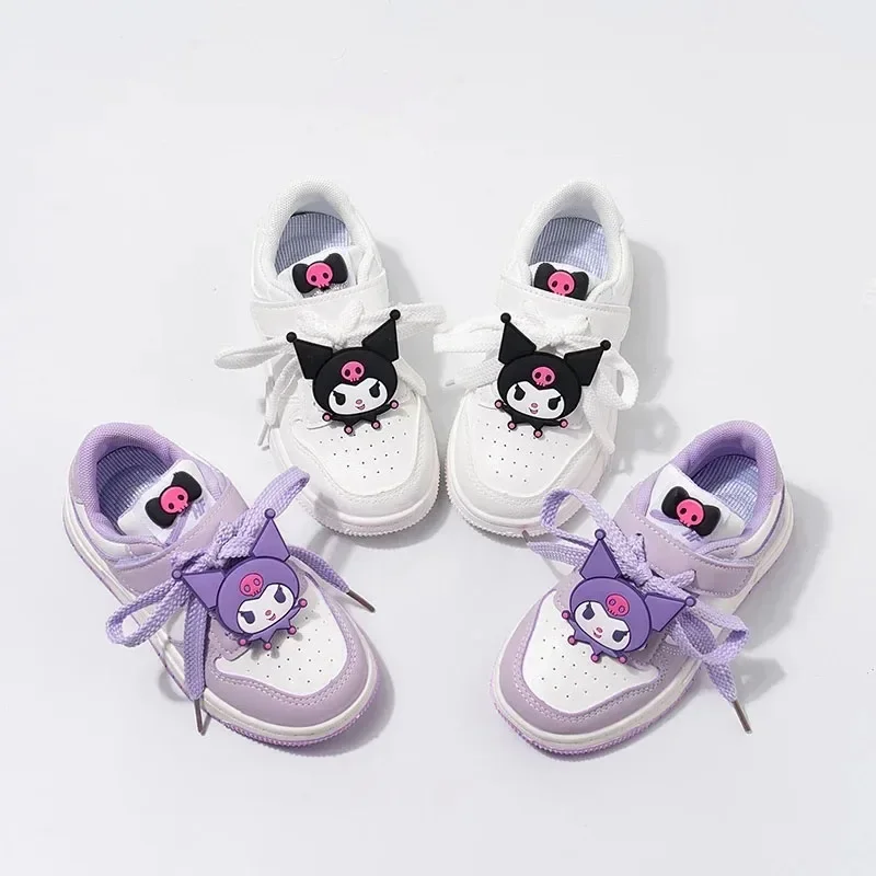 Sanrio Kuromi Children\'s Casual Shoes Girls Cute Cartoon Comfortable Board Shoes Breathable Non Slip Running Shoes Sneakers