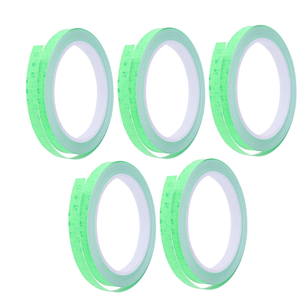 

5pcs Night Glow Stickers Reflective Tape for Bike Safety Warning Strips Durable Residue Free Bright Decoration