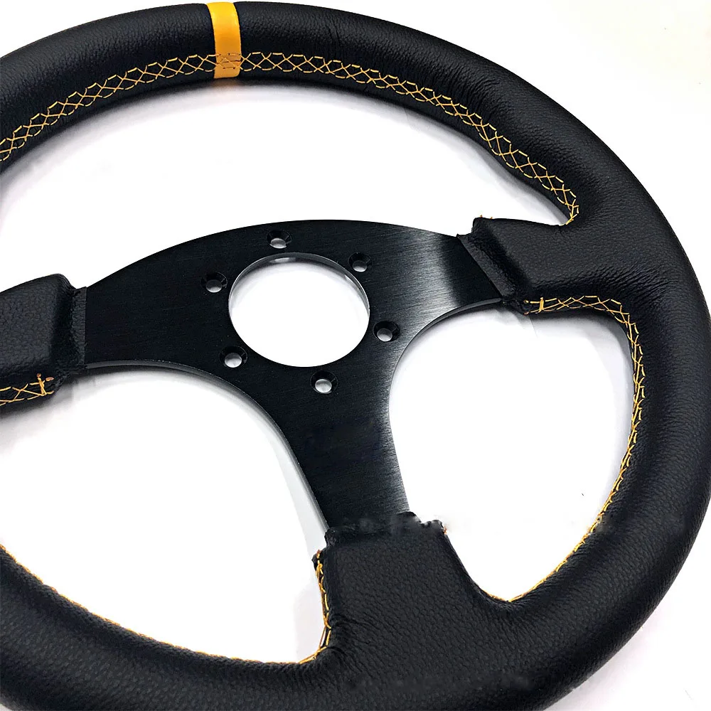 Car Modification Sports Racing Steering Wheel Leather Personalize Game Console Steering Wheel Accessories Universal