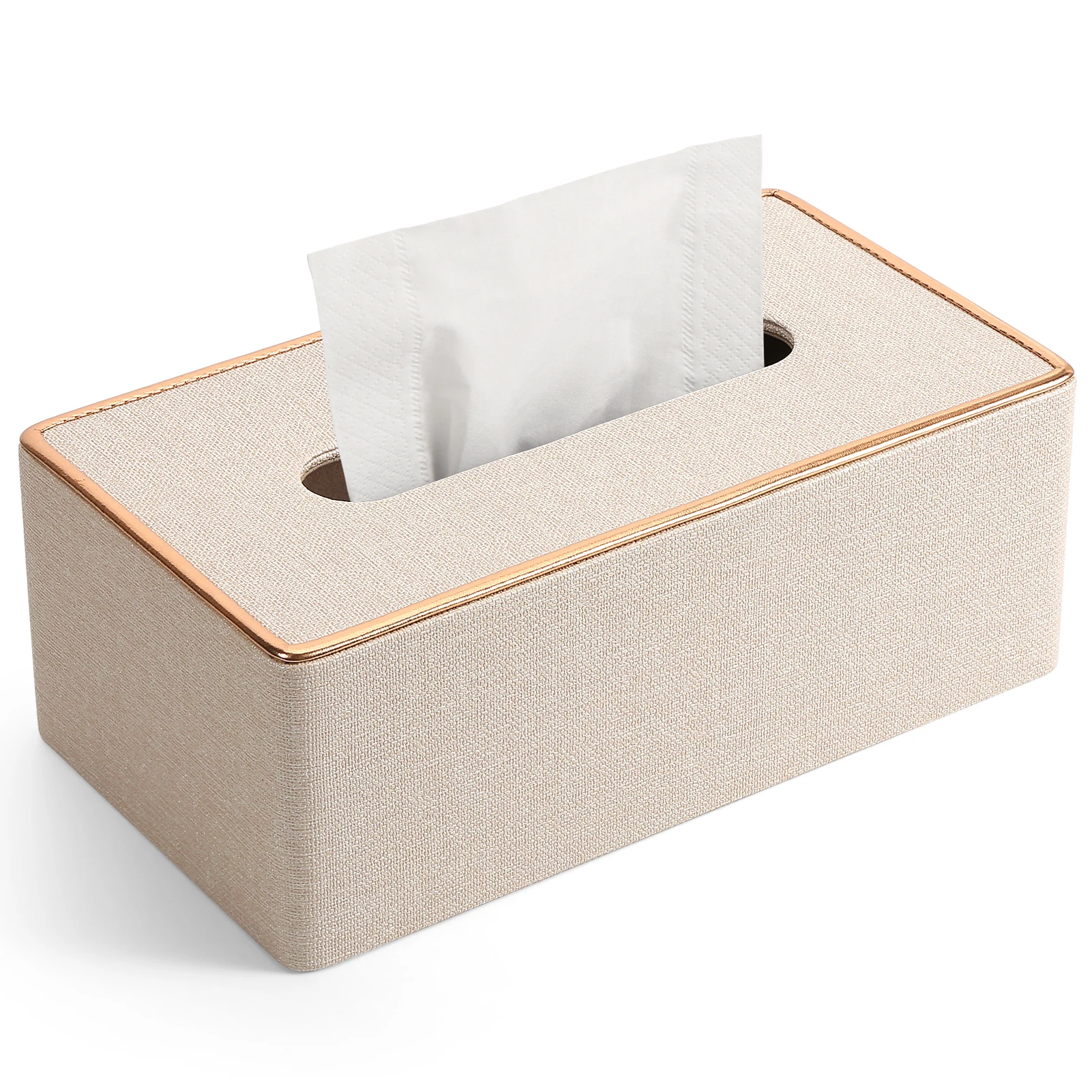 Marble Golden Rim Tissue Box Desktop Washroom Towel Paper Holder Office Desk Tissue Protected Case Metal Color Edge Napkin Box