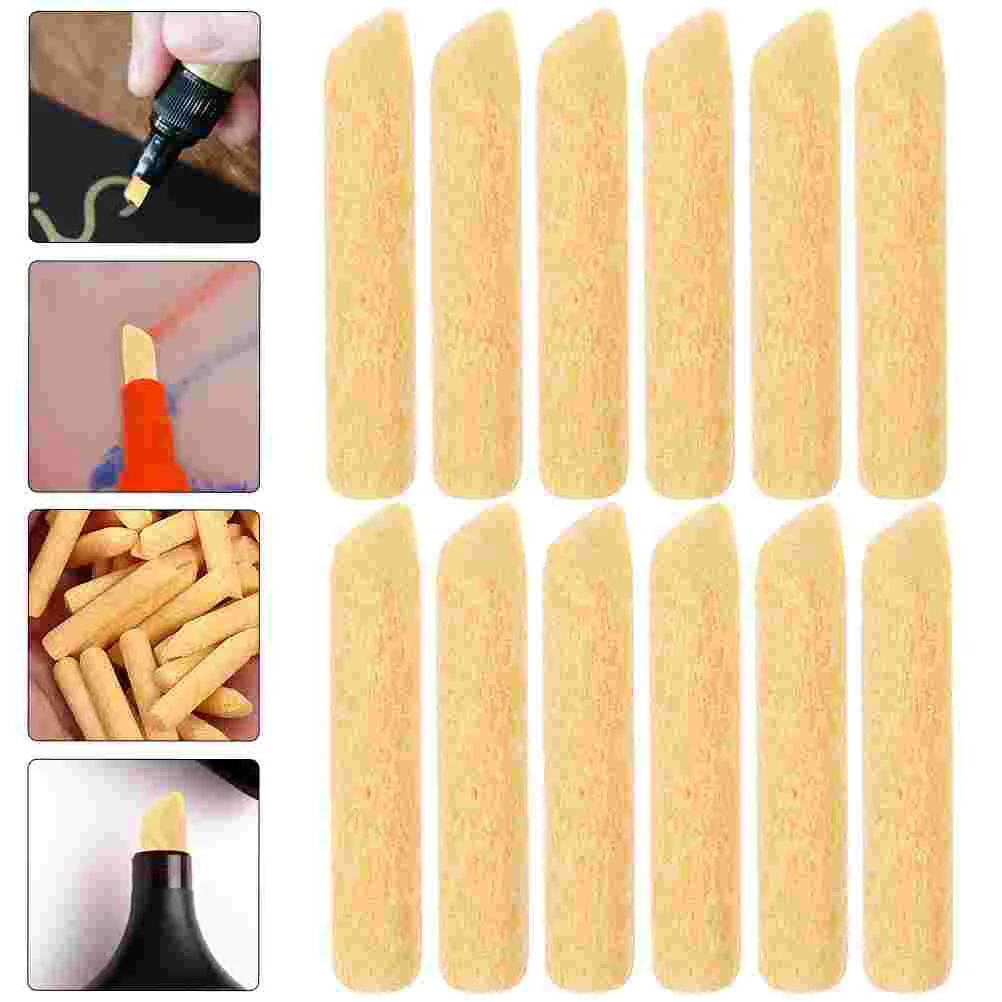 

30 Pcs Marker Refill Pen Nibs Portable Paint Points Oil Tips Replace Refillable Yellow Fiber Multifunctional Student