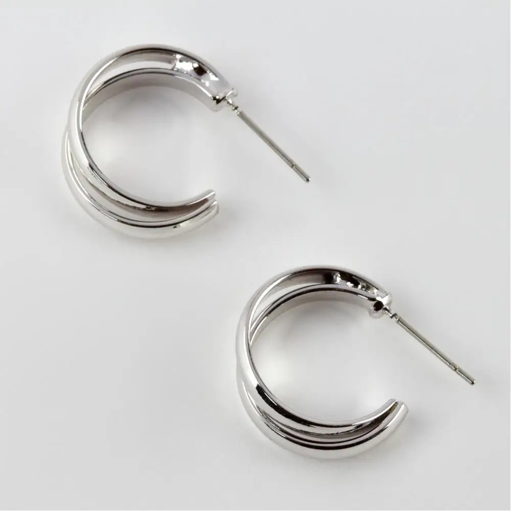 15 mm Herringbone Ring Earrings