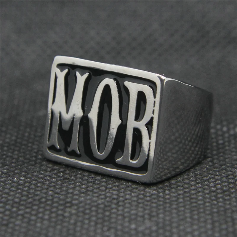 Solid  MOB Ring For Man 316L Stainless Steel Jewelry Punk Biker Man Ring Size 7-14 view 4