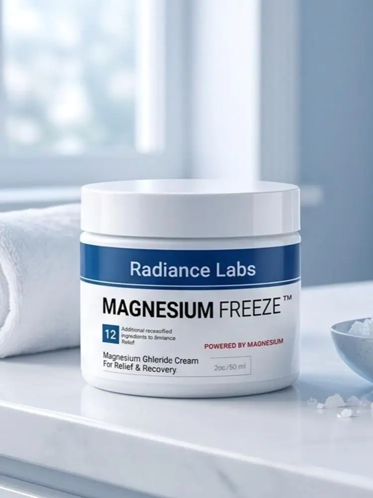 Magnesium Freeze Cream Radiance Labs 60ml Deep Hydration Moisturization Softens Firms Skin Relief Recovery Topical Body Cream