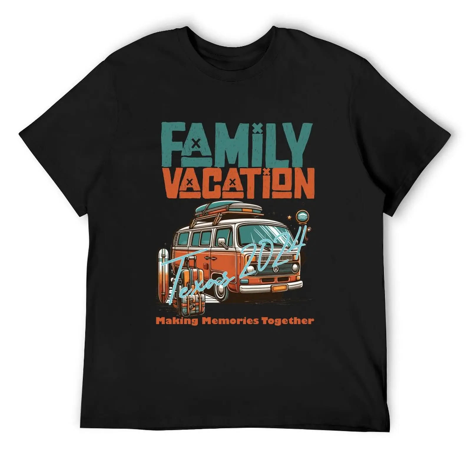 

Family Vacation Texas 2024 Making Memories Together T-Shirt heavyweights man clothes Luxury man mens plain t shirts