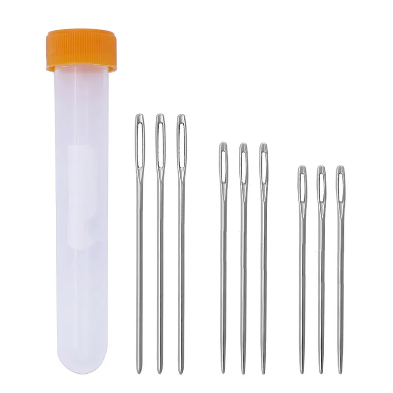 9Pcs Set Large Eye Leather Sewing Needles for Embroidery Tapestry Hand Sewing Accessories 5.3mm 6mm 7mm