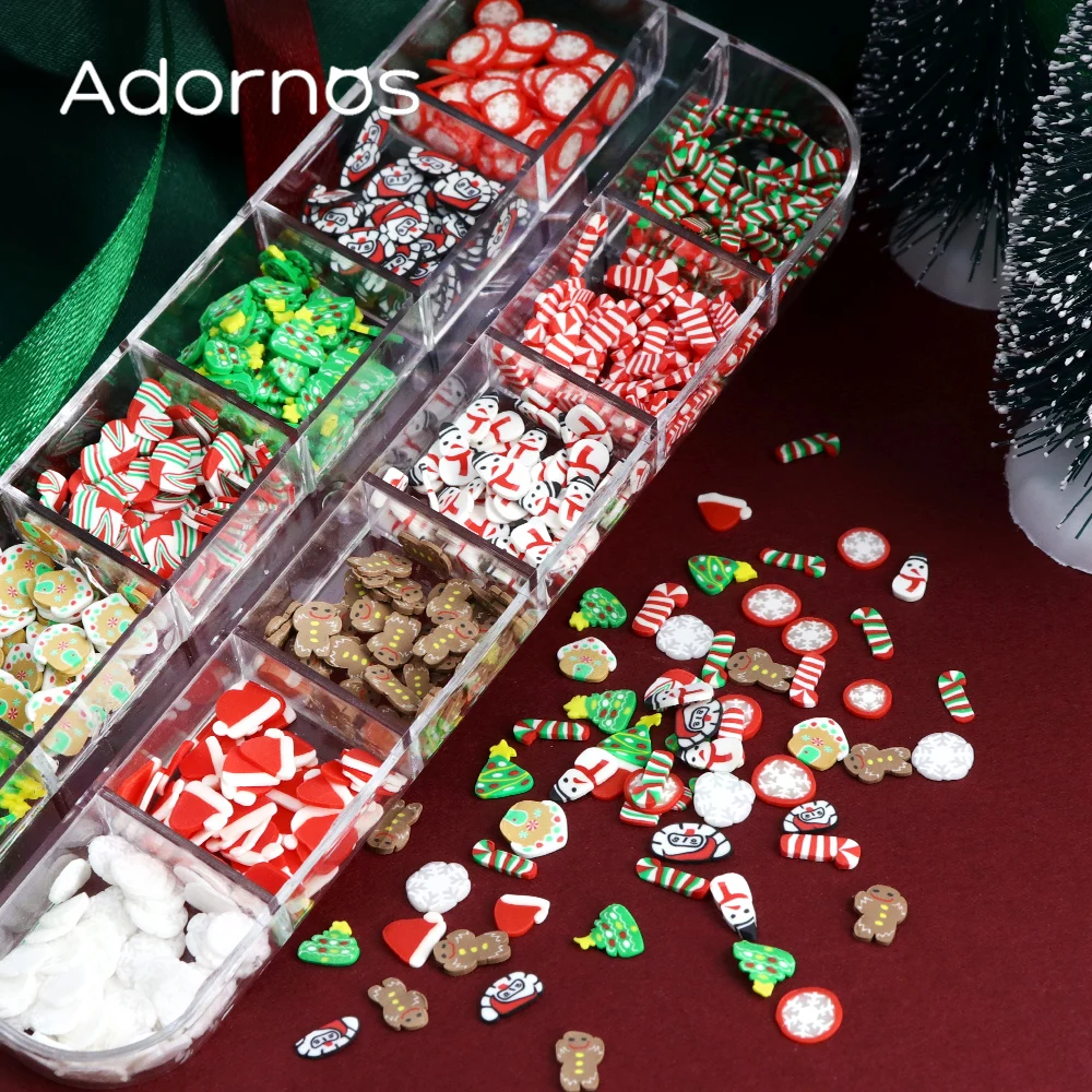 Christmas Polymer Clay Slices Sprinkles Resin Shaker Filler Xmas Socks Cookie Snowman Handcraft DIY Supplies Phonecase Gift Toys