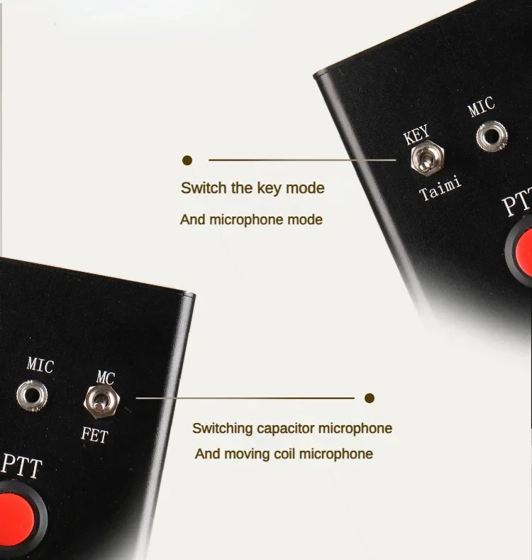 Multi Function Microphone DIH-1For Yaesu and Xiegu Shortwave Radio CW Key  PTT Support External Speaker/Headphone