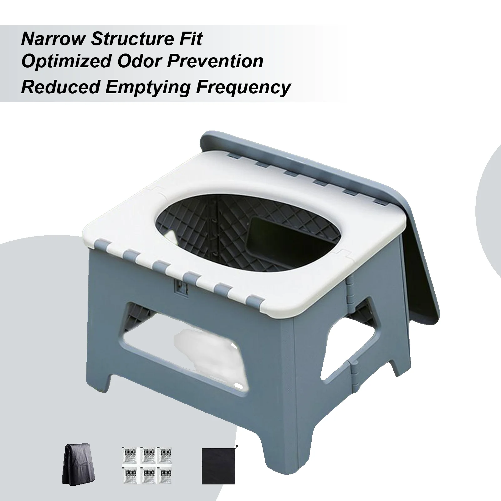 

Camping Toilet Portable Potty For Camping Foldable Stool Compact Design Accessories Seat For Hiking Boat Backpacking Tent Shower