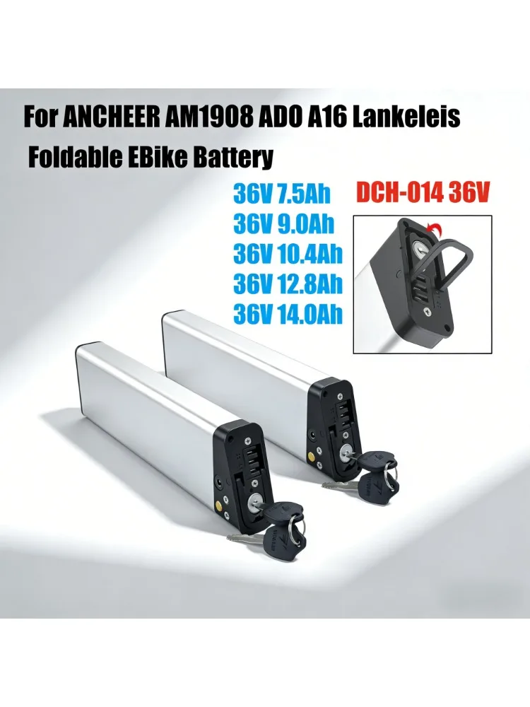 36V 10.4Ah 12.8Ah Fahrrad-Akku DCH014 für ANCHEER AM1908 Zipper Z4 Panda XL Faltrad-Akku für VIVI F20 FM20 Lankeleisi A6