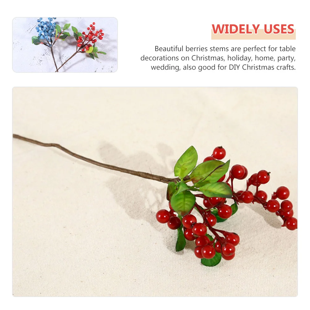 

5Pcs Artificial Berry Stems Christmas Berry Picks Holly Branches Perfect for DIY Wreaths Holiday Table Wedding Decor