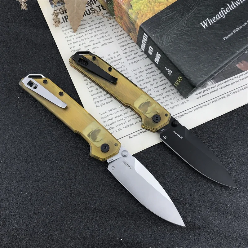 KS 2038 Iridium EDC Folding Knife D2 Spear Point Blade Plastic PEI Handles Work Sharp Outdoor Hunting Utility Cutting Tools