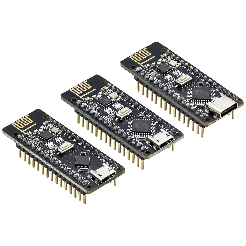 

RF-Nano for Arduino Nano V3.0, Micro USB Nano Board ATmega328P QFN32 5V 16M CH340, Integrate NRF24L01+2.4G wireless