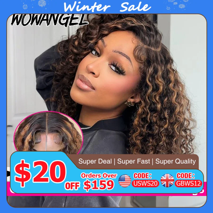 

WOWANGEL Pixie Curly Wigs 5X5 HD Парик с кружевной застежкой 1B/30 Выделенный цвет Короткие парики Боб Предварительно выщипанные 250% Джерри Вьющийся бесклеевой парик