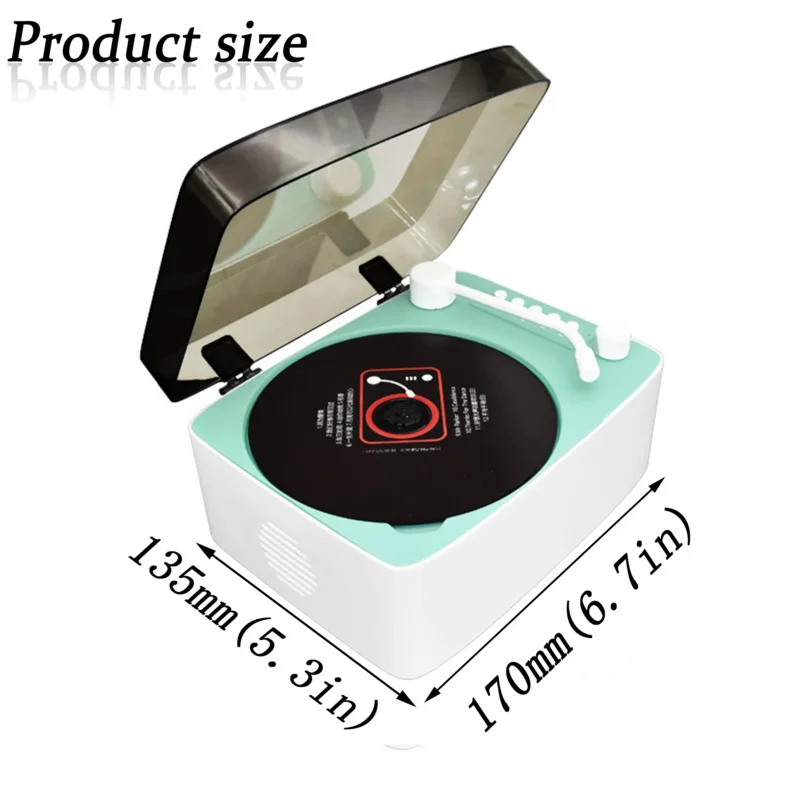 مشغل أقراص مضغوطة محمول متعدد الوظائف من Canfon مع بلوتوث، USB، قرص MP3، صوت محيطي، جهاز تحكم عن بعد، مكبر صوت ستيريو