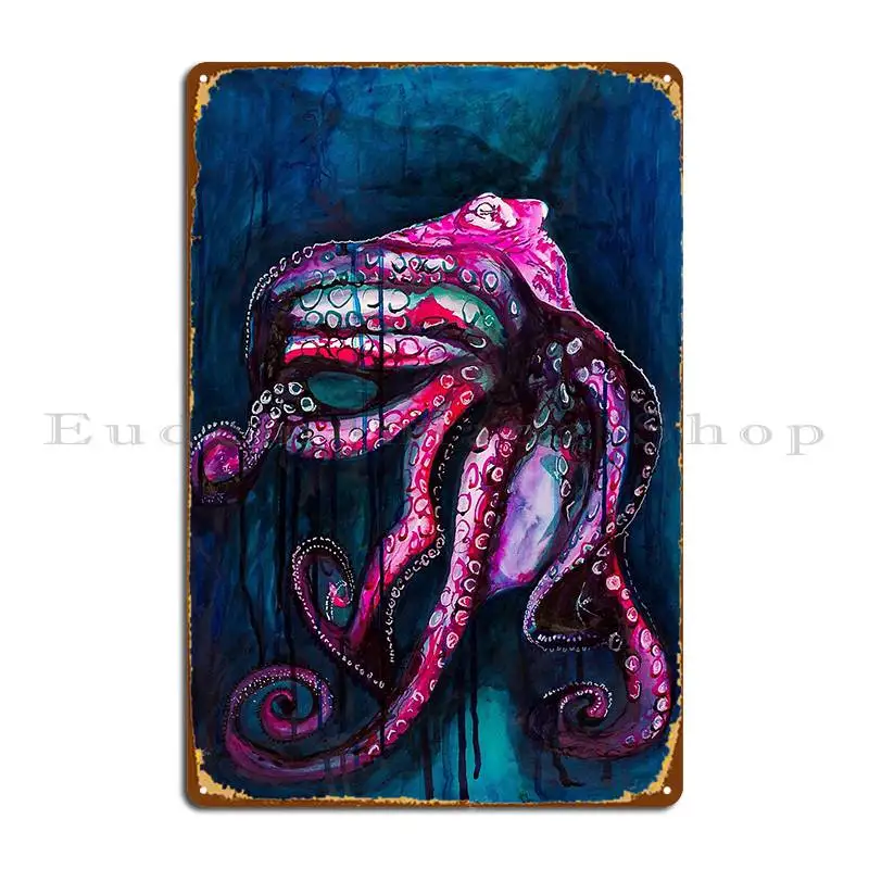 Tentacles Ink Painting Metal Sign Custom Classic Painting Designing Party Tin Sign Poster